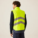 Regatta Mens Pro Hi Vis Waterproof Windproof Breathable Insulated Work Bodywarmer -HIVIZ YELNVY - Borderland Muff