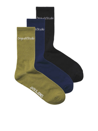 Jack & Jones Mens Vesterboro 3 Pack Socks - Borderland Muff