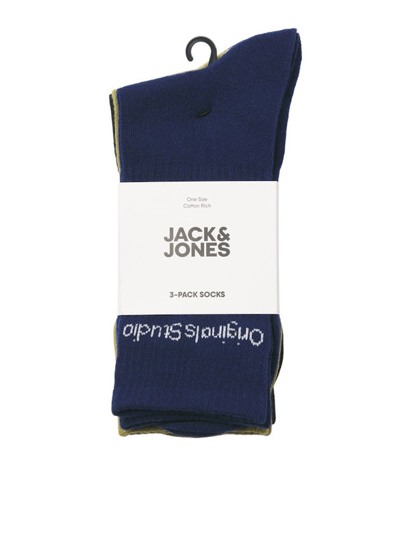 Jack & Jones Mens Vesterboro 3 Pack Socks - Borderland Muff