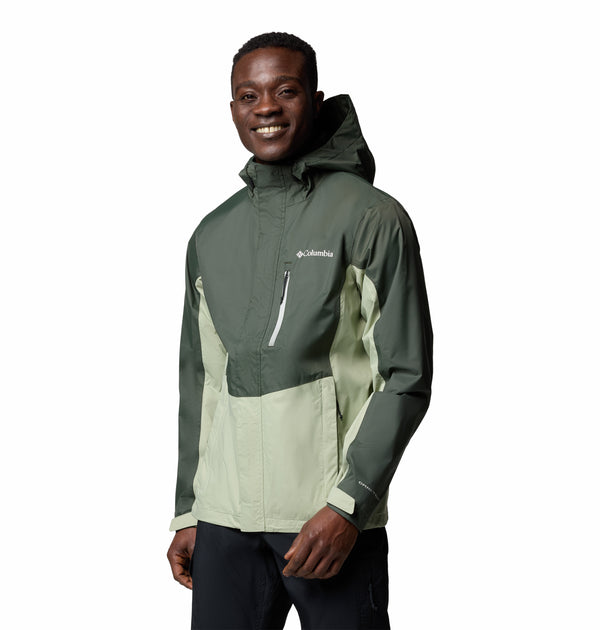 Columbia Mens Pouring Adventure Waterproof Breathable Packable Jacket-GREEN - Borderland Muff