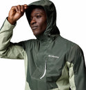 Columbia Mens Pouring Adventure Waterproof Breathable Packable Jacket-GREEN - Borderland Muff