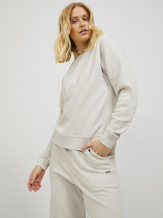 JJXX Ladies Abbie Regular Fit Long Sleeve Sweat Crew Neck-MOONBEAM BLK - Borderland Muff