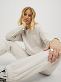 JJXX Ladies Abbie Regular Fit Long Sleeve Sweat Crew Neck-MOONBEAM BLK - Borderland Muff