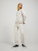 JJXX Ladies Abbie Regular Fit Long Sleeve Sweat Crew Neck-MOONBEAM BLK - Borderland Muff