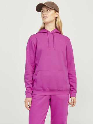 JJXX ladies Abbie Overhead Relaxed Fit Hooded Sweatshirt-FUCHSIA - Borderland Muff