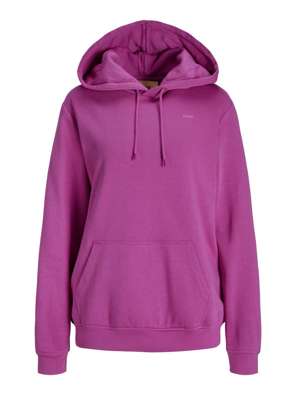JJXX ladies Abbie Overhead Relaxed Fit Hooded Sweatshirt-FUCHSIA - Borderland Muff