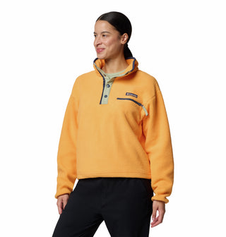 Columbia Ladies Helvetia II Cropped Half Snap Regular Fit Fleece-ORANGE - Borderland Muff