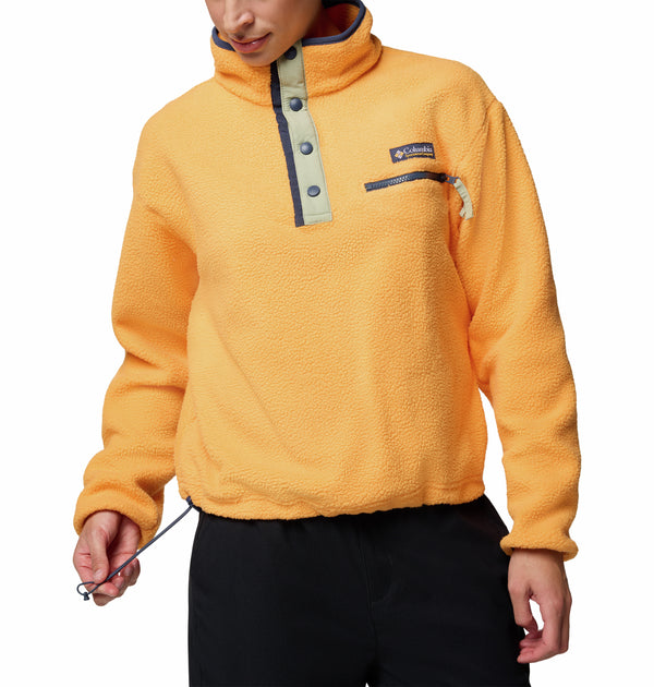 Columbia Ladies Helvetia II Cropped Half Snap Regular Fit Fleece-ORANGE - Borderland Muff