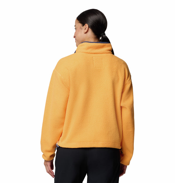 Columbia Ladies Helvetia II Cropped Half Snap Regular Fit Fleece-ORANGE - Borderland Muff