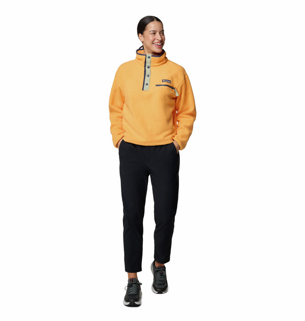 Columbia Ladies Helvetia II Cropped Half Snap Regular Fit Fleece-ORANGE - Borderland Muff