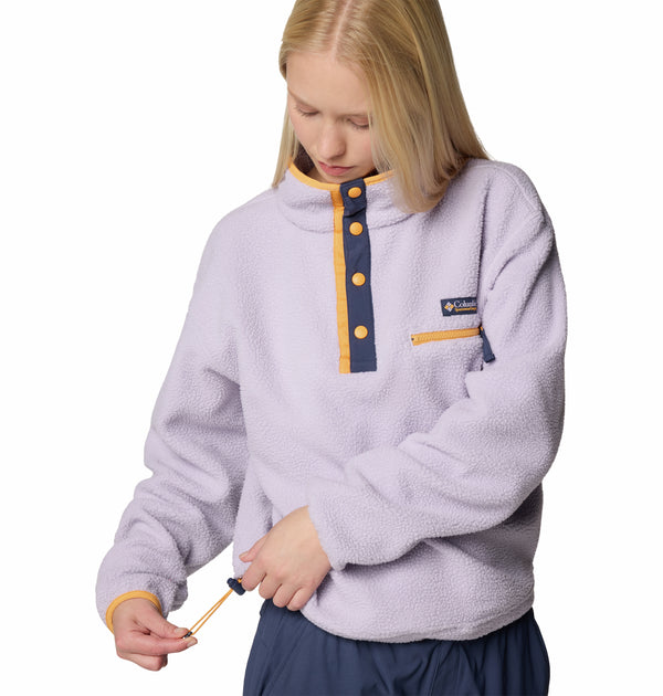 Columbia Ladies Helvetia II Cropped Half Snap Regular Fit Fleece-LAVENDER - Borderland Muff