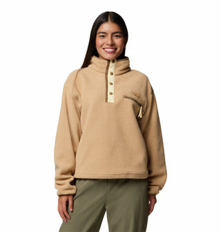 Columbia Ladies Helvetia II Cropped Half Snap Regular Fit Fleece-SAND - Borderland Muff
