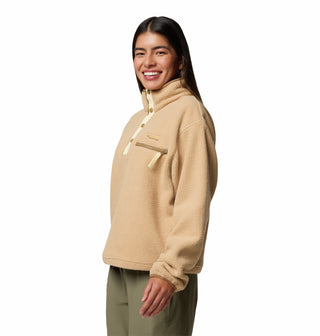 Columbia Ladies Helvetia II Cropped Half Snap Regular Fit Fleece-SAND - Borderland Muff