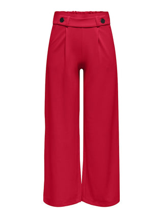 JDY Geggo Wide Leg Elasticated Waist Trousers 32" leg-RED - Borderland Muff