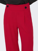 JDY Geggo Wide Leg Elasticated Waist Trousers 32" leg-RED - Borderland Muff