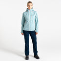 Dare2b Ladies Torrek II Highly Waterproof Breathable Windproof Comfiort Stretch Hooded Walking Hiking Jacket-AQUA - Borderland Muff