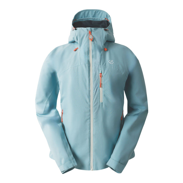 Dare2b Ladies Torrek II Highly Waterproof Breathable Windproof Comfiort Stretch Hooded Walking Hiking Jacket-AQUA - Borderland Muff
