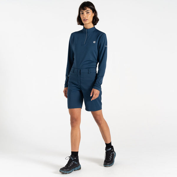 Dare2b Ladies Torrek Water Repellent Stretch Mountain Walking Hiking Shorts-DENIM BLUE - Borderland Muff