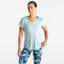Dare2b Ladies Vigilant Moisture Wicking Lightweight Antibacterial Exercise T-Shirt-AQUA - Borderland Muff