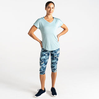 Dare2b Ladies Vigilant Moisture Wicking Lightweight Antibacterial Exercise T-Shirt-AQUA - Borderland Muff