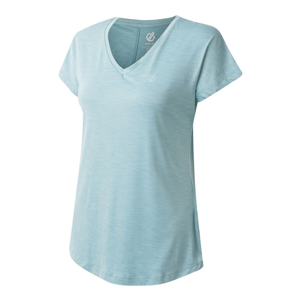 Dare2b Ladies Vigilant Moisture Wicking Lightweight Antibacterial Exercise T-Shirt-AQUA - Borderland Muff