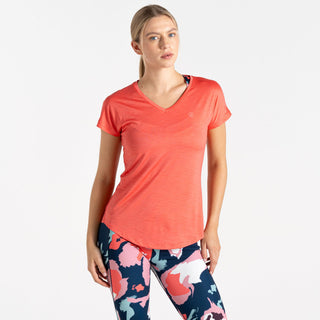 Dare2b Ladies Vigilant Moisture Wicking Lightweight Antibacterial Exercise T-Shirt-PEACH - Borderland Muff