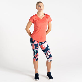 Dare2b Ladies Vigilant Moisture Wicking Lightweight Antibacterial Exercise T-Shirt-PEACH - Borderland Muff