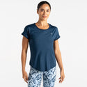 Dare2b Ladies Chase Moisture Wicking Lightweight Antibacterial ExerciseT-Shirt-DENIM BLUE - Borderland Muff