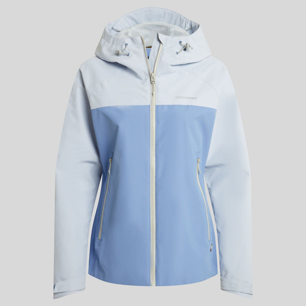 Craghoppers Ladies Vanth Highly Waterproof Breathable Wind Resistant Walking Hiking Jacket-BLUE - Borderland Muff