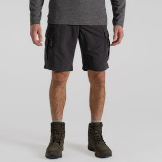 Craghoppers Mens NosiLife Cargo III Insect Repellent Cooling Sun Protective Shorts-BLACK PEPPER - Borderland Muff