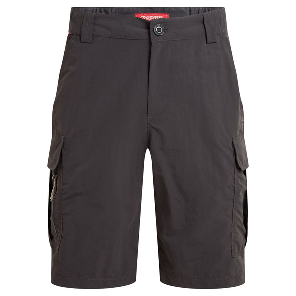 Craghoppers Mens NosiLife Cargo III Insect Repellent Cooling Sun Protective Shorts-BLACK PEPPER - Borderland Muff