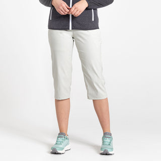 Craghoppers Ladies Kiwi Pro II Crop Stretch Water Repellent Sun Protective Quick Dry Trousers-DOVE GREY - Borderland Muff