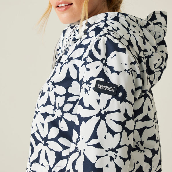 Regatta Ladies Waterproof Breathable Bayletta Walking Hiking Jacket -NAVY WHITE - Borderland Muff