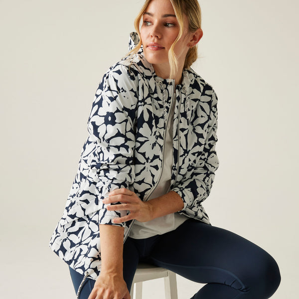 Regatta Ladies Waterproof Breathable Bayletta Walking Hiking Jacket -NAVY WHITE - Borderland Muff