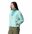 Columbia Ladies Sequoia Grove Cropped 1/2 Zip Overhead Fleece-TEAL - Borderland Muff