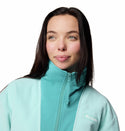 Columbia Ladies Sequoia Grove Cropped 1/2 Zip Overhead Fleece-TEAL - Borderland Muff