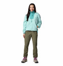 Columbia Ladies Sequoia Grove Cropped 1/2 Zip Overhead Fleece-TEAL - Borderland Muff
