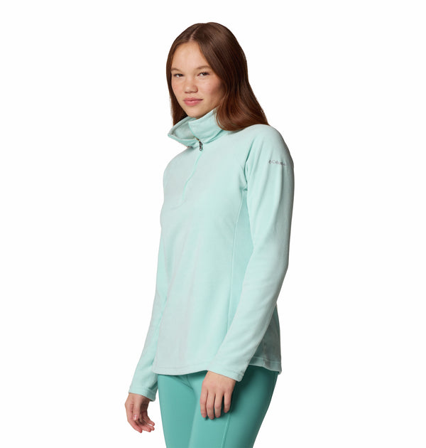 Columbia Ladies Glacial IV Lightweight Warm Half Zip Fleece-SEA SPRAY - Borderland Muff