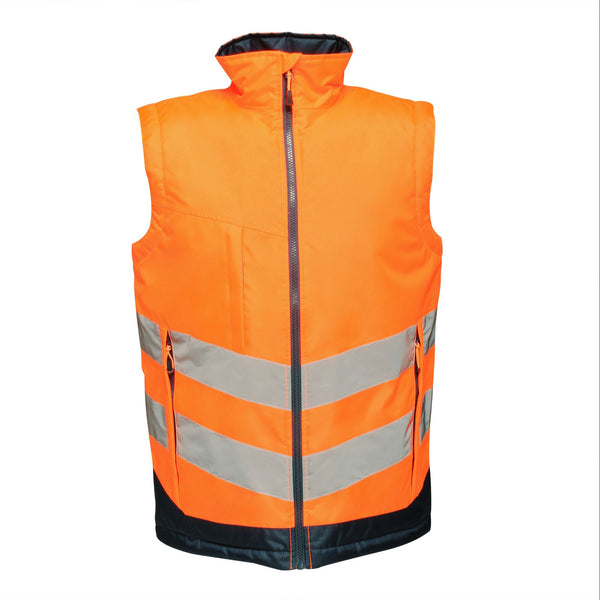 Regatta Mens Pro Hi Vis Waterproof, Windproof, Breathable Insulated Work Bodywarmer - Borderland Muff