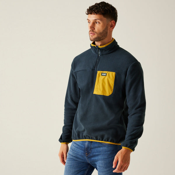 Regatta Mens Frankie Half Zip Fleece-NAVY - Borderland Muff