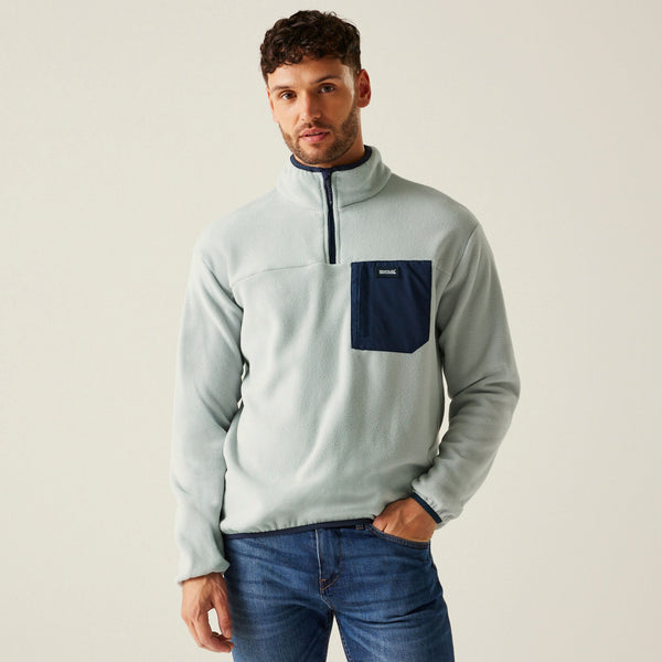 Regatta Mens Frankie Half Zip Fleece-SILVER - Borderland Muff