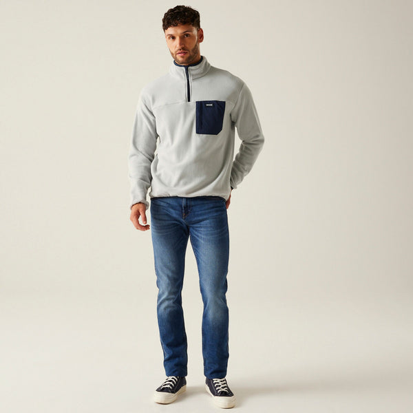 Regatta Mens Frankie Half Zip Fleece-SILVER - Borderland Muff