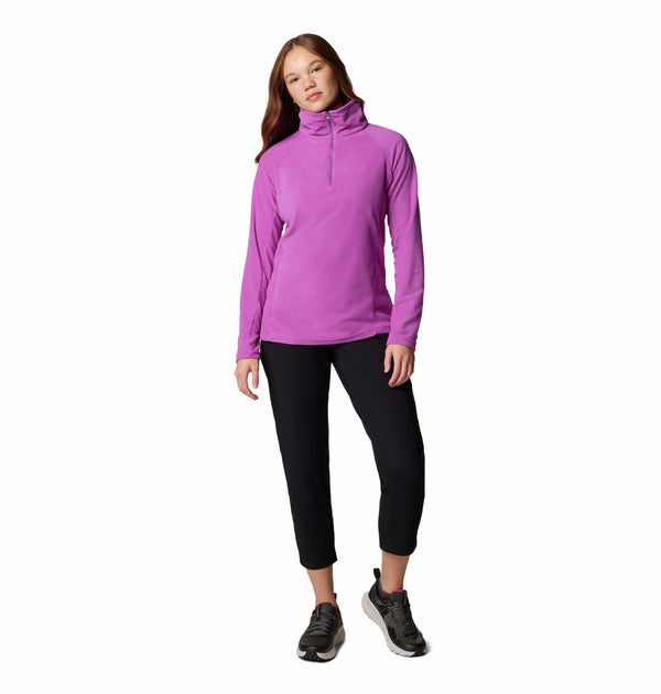 Columbia Ladies Glacial IV Lightweight Warm Half Zip Fleece-PURPLE - Borderland Muff