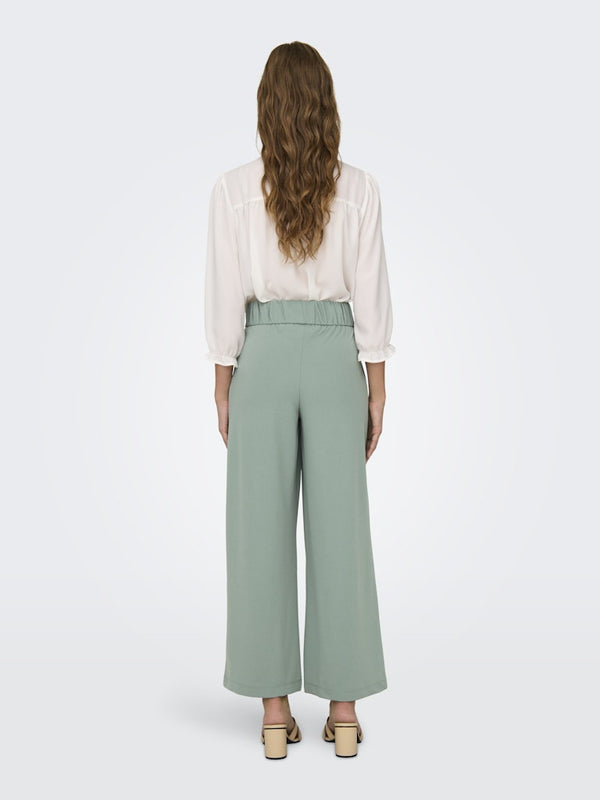 JDY Geggo Wide Fit Elasticated Trousers 30" Leg-GREEN - Borderland Muff