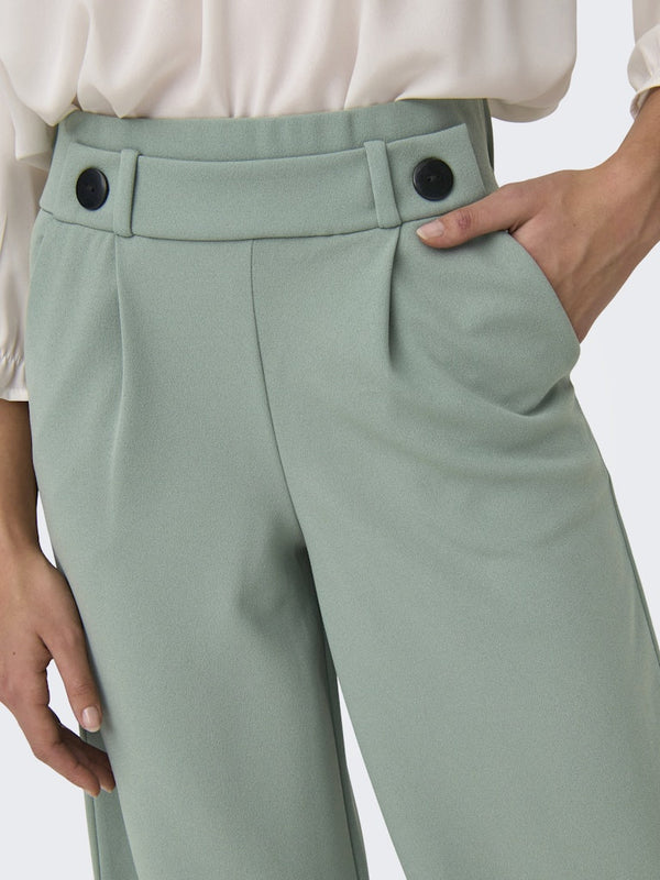 JDY Geggo Wide Fit Elasticated Trousers 30" Leg-GREEN - Borderland Muff