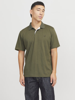 Jack & Jones Crodney Short Sleeved Polo-OLIVE - Borderland Muff