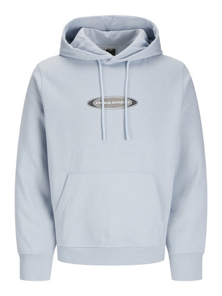 Jack & Jones Mens Pacer Relaxed Fit Casual Hoodie-BLUE - Borderland Muff