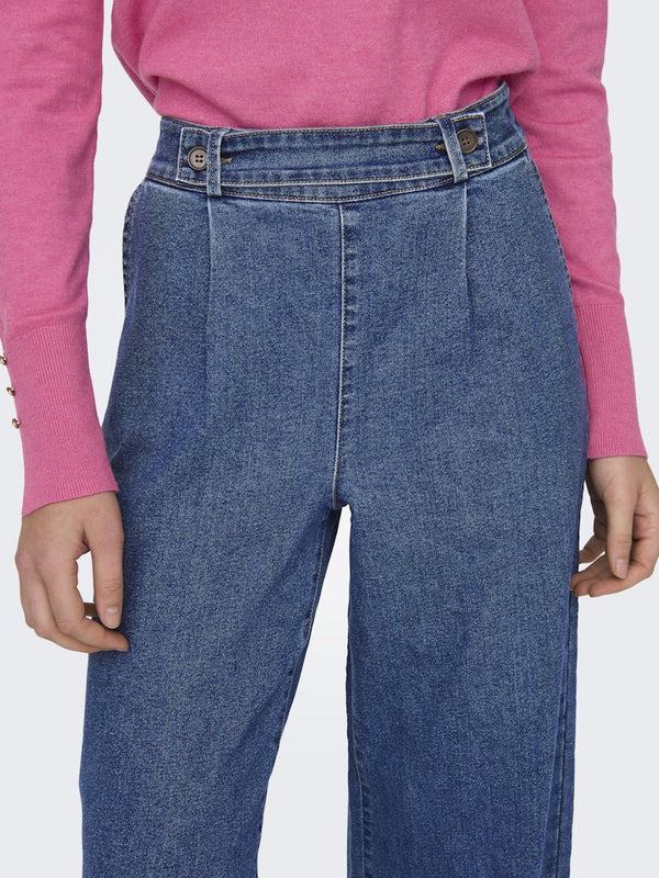 JDY Geggo High Waist Wide Fit Jeans 34" Leg - Borderland Muff
