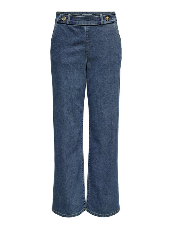 JDY Geggo High Waist Wide Fit Jeans 34" Leg - Borderland Muff