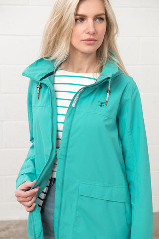 Lighthouse Ladies Short Beachcomber II Waterproof Breathable Jacket-SOFT TEAL - Borderland Muff
